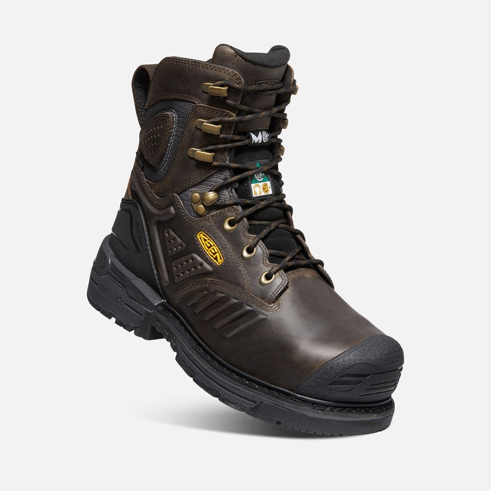 Botte de Travail Keen Homme Noir Marron | Csa Philadelphia 8\" Internal Met Waterproof (Carbon-Fiber